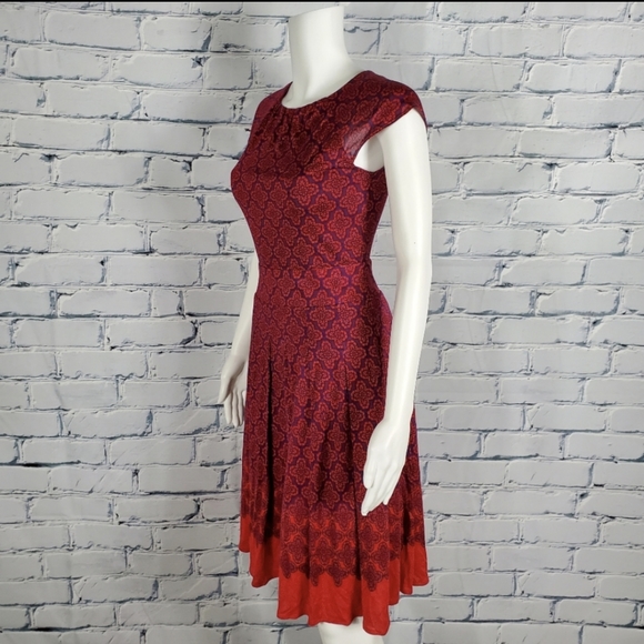 Tory Burch Sophia Cap Sleeve Silk Dress - Picture 2 of 9